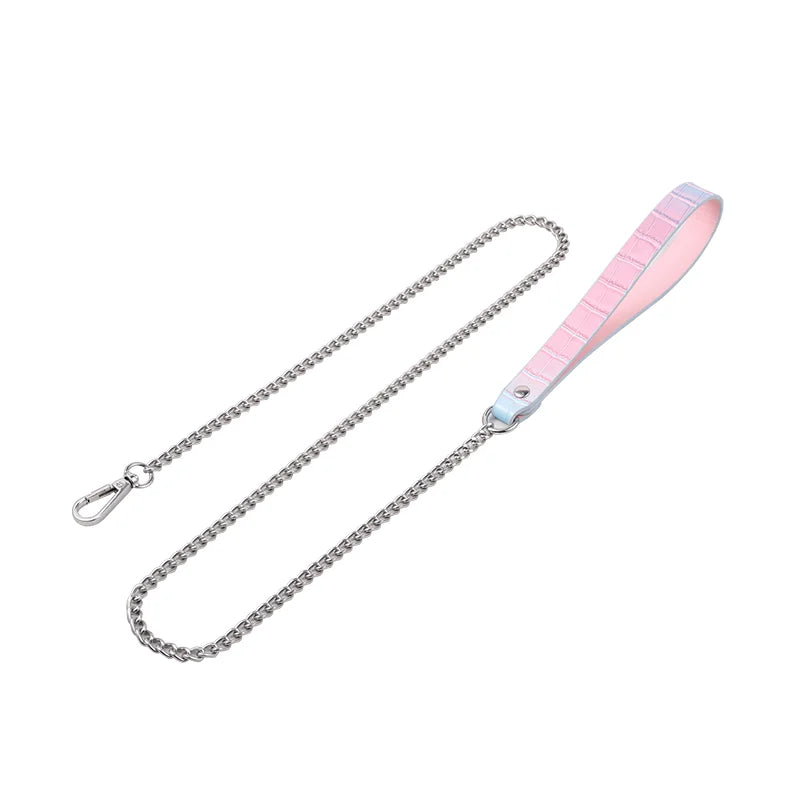 BDSM Collars Blue Pink Leather