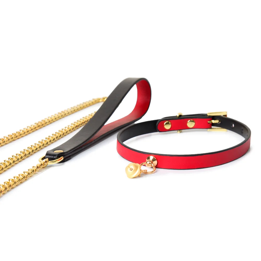 Bicolor Leather BDSM Collars for Unique Play