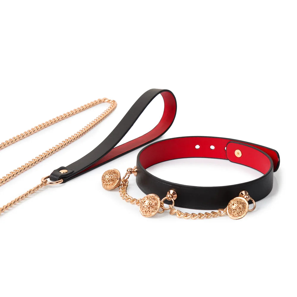 Leather Chain Bell BDSM Collars