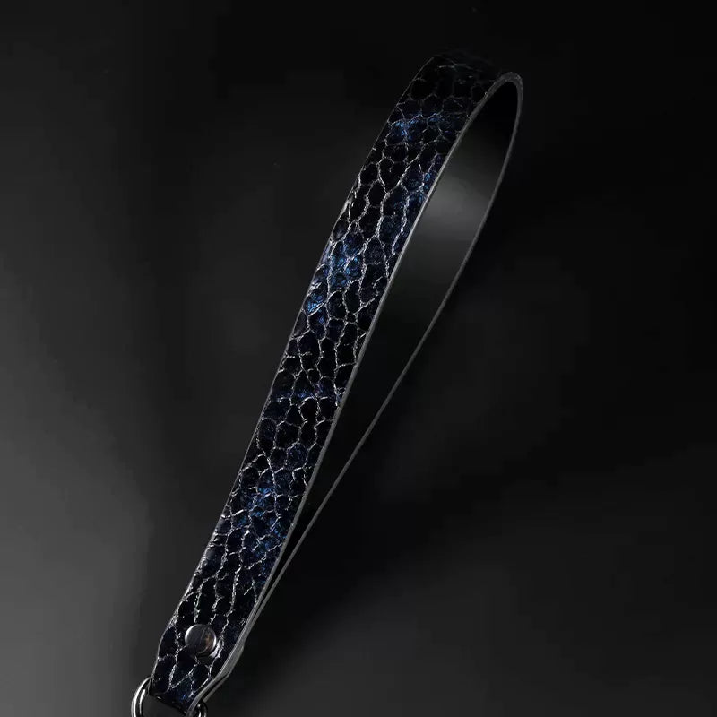 Black Crocodile Pattern Leather BDSM Collars