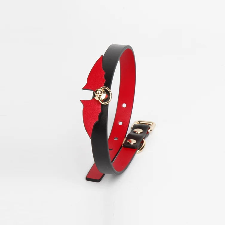 Devil Wing Leather BDSM Collars