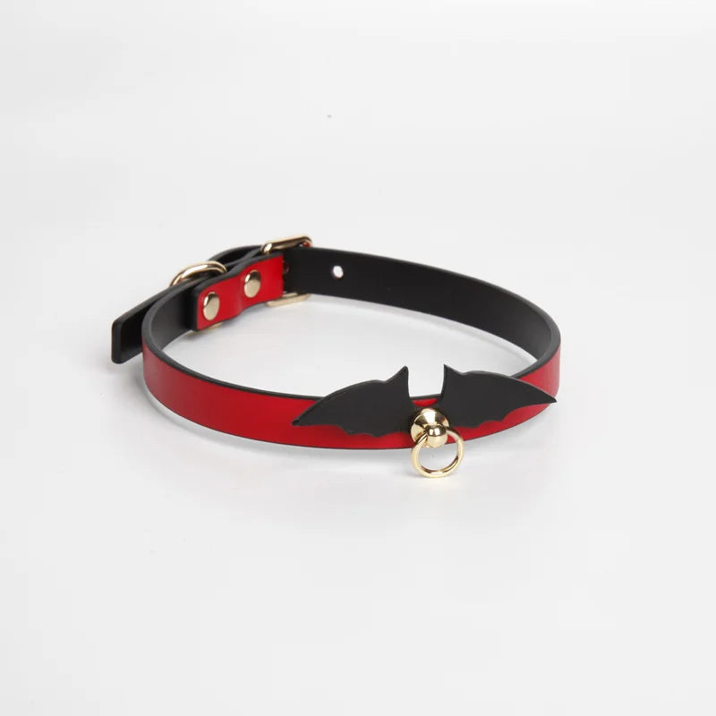 Devil Wing Leather BDSM Collars