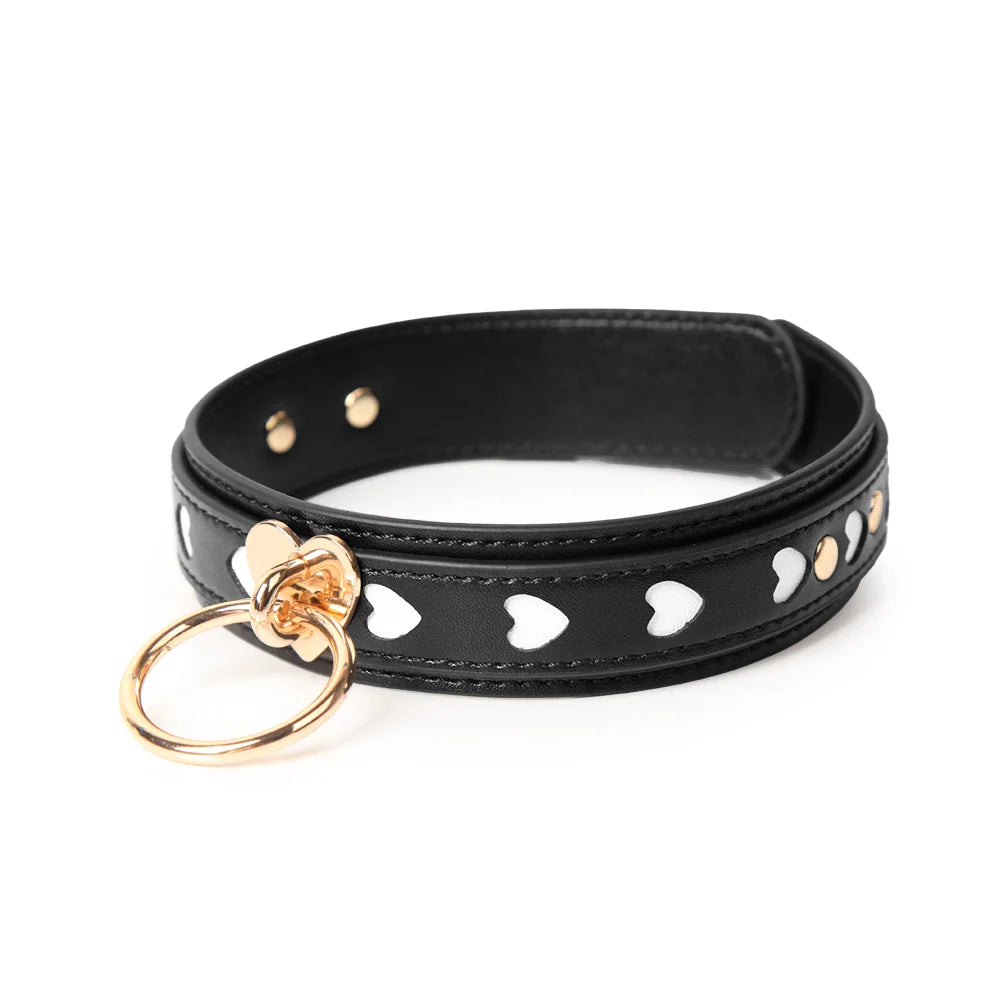 Leather Double Layer Heart BDSM Collars