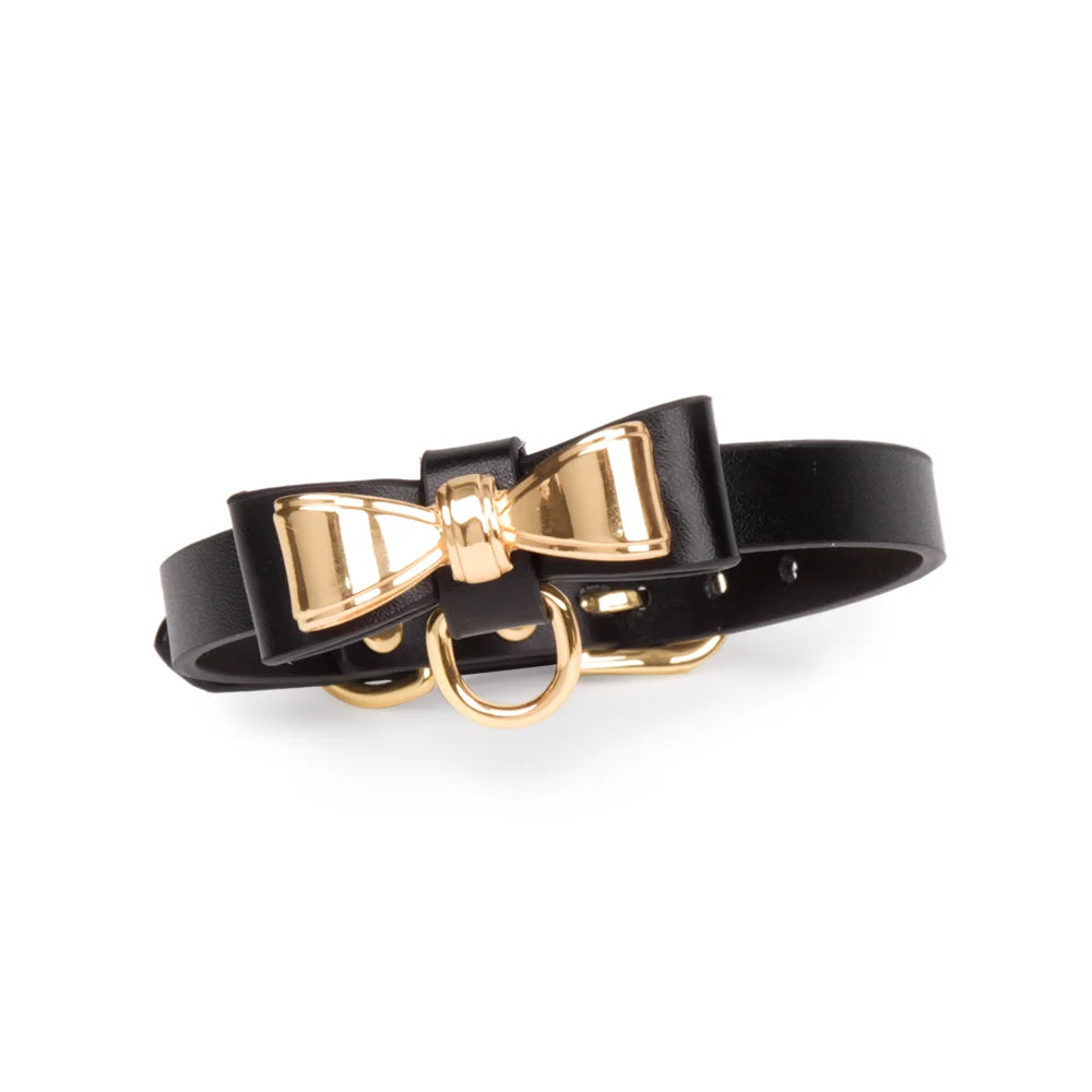 Leather Bowtie BDSM Collars for Women