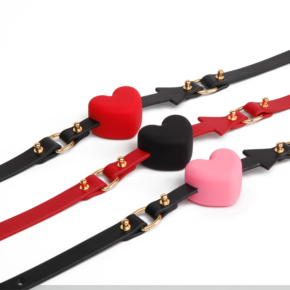 Heart-Shaped Silicone BDSM Ball Gags