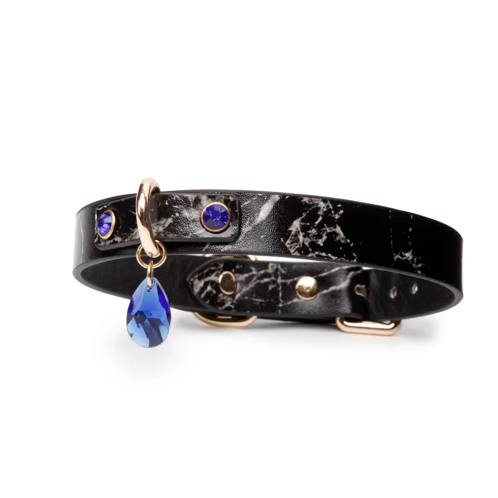 Marble Pattern Gem BDSM Collars