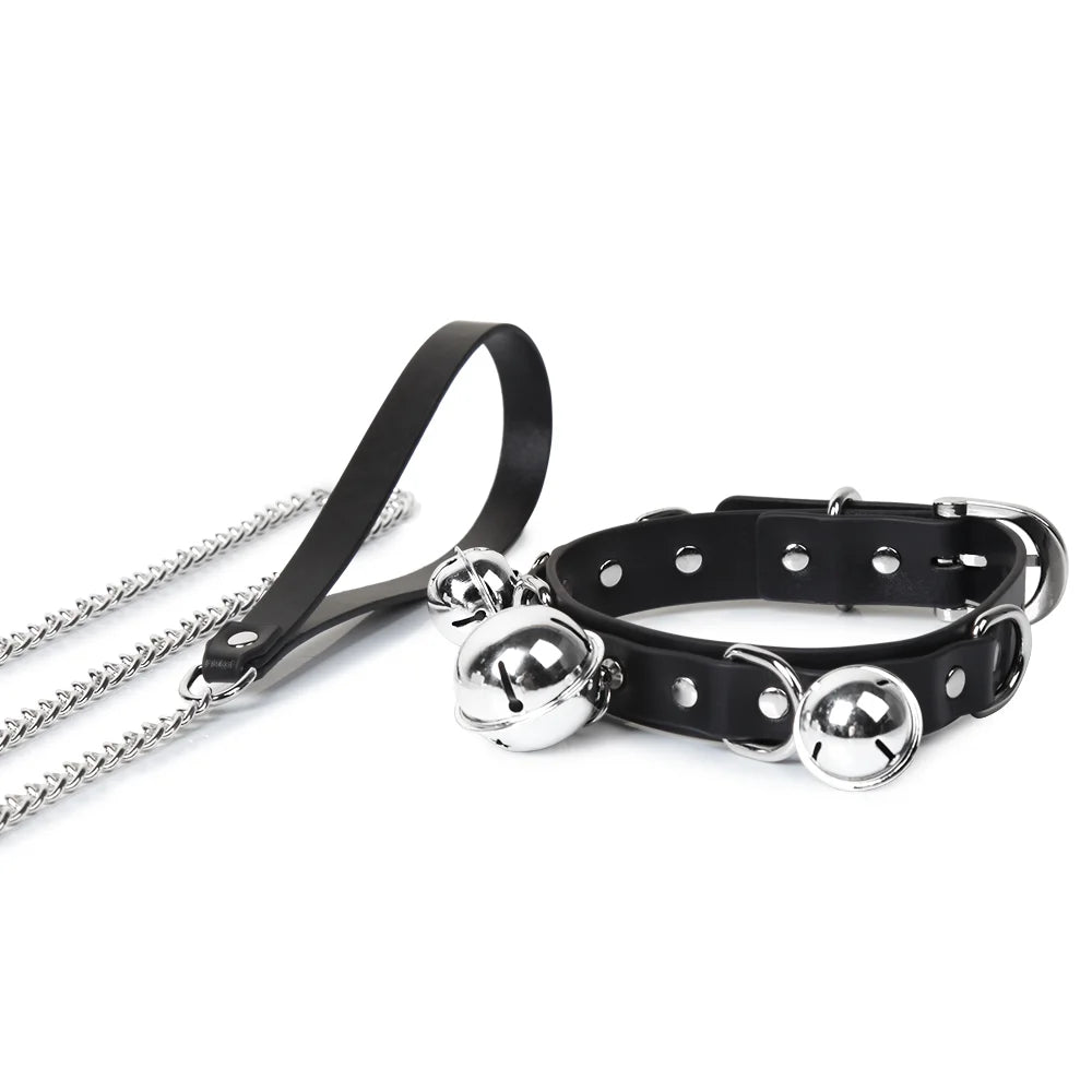 Punk Bell Leather BDSM Collars