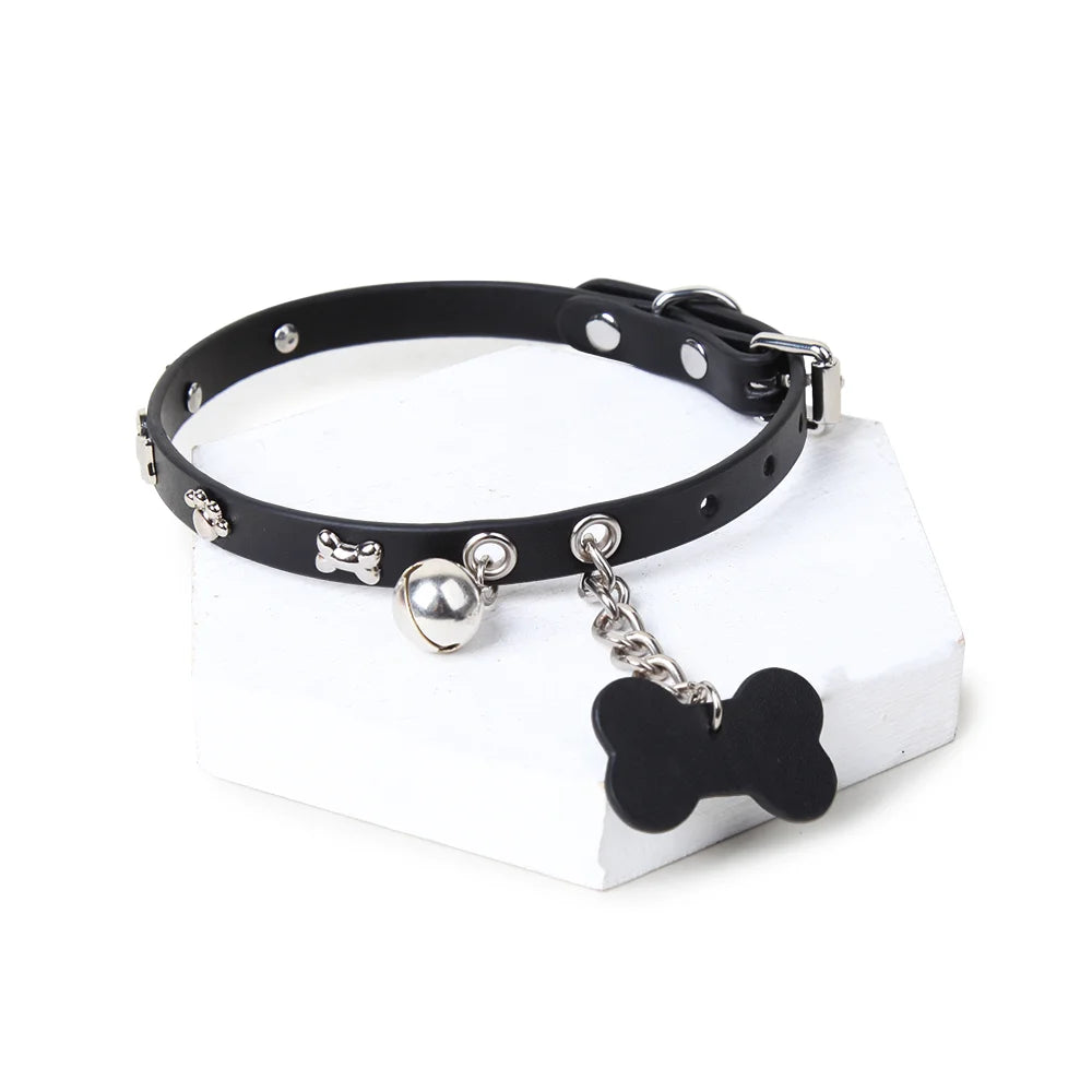 Leather Punk Bone BDSM Collars
