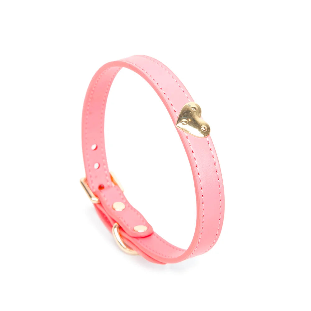 Simple Heart Leather BDSM Collars