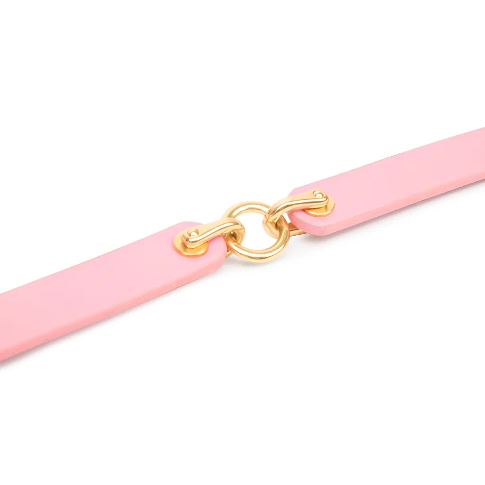 Textured Pink Bell Pendant BDSM Collars
