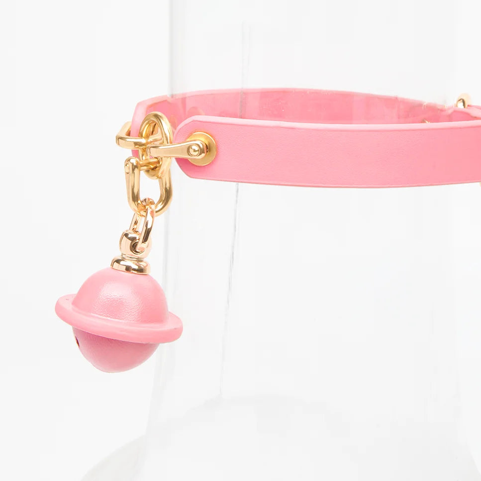 Textured Pink Bell Pendant BDSM Collars