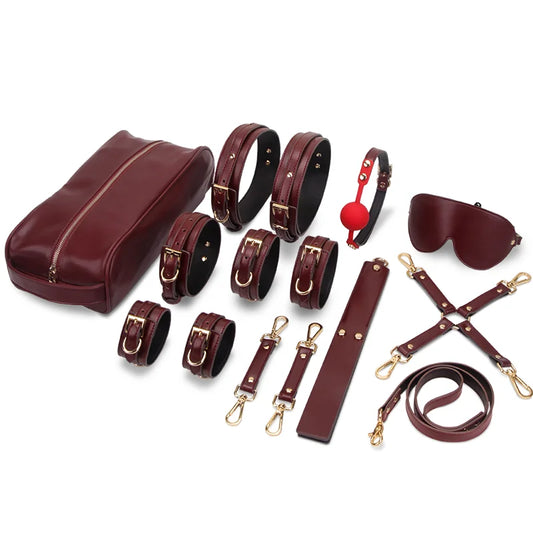 Bondage Kit for Couples Featuring Adjustable Male BDSM Outfit