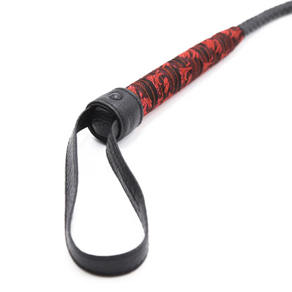 Anti-Slip Pleather Snake Whip with Floret Handle