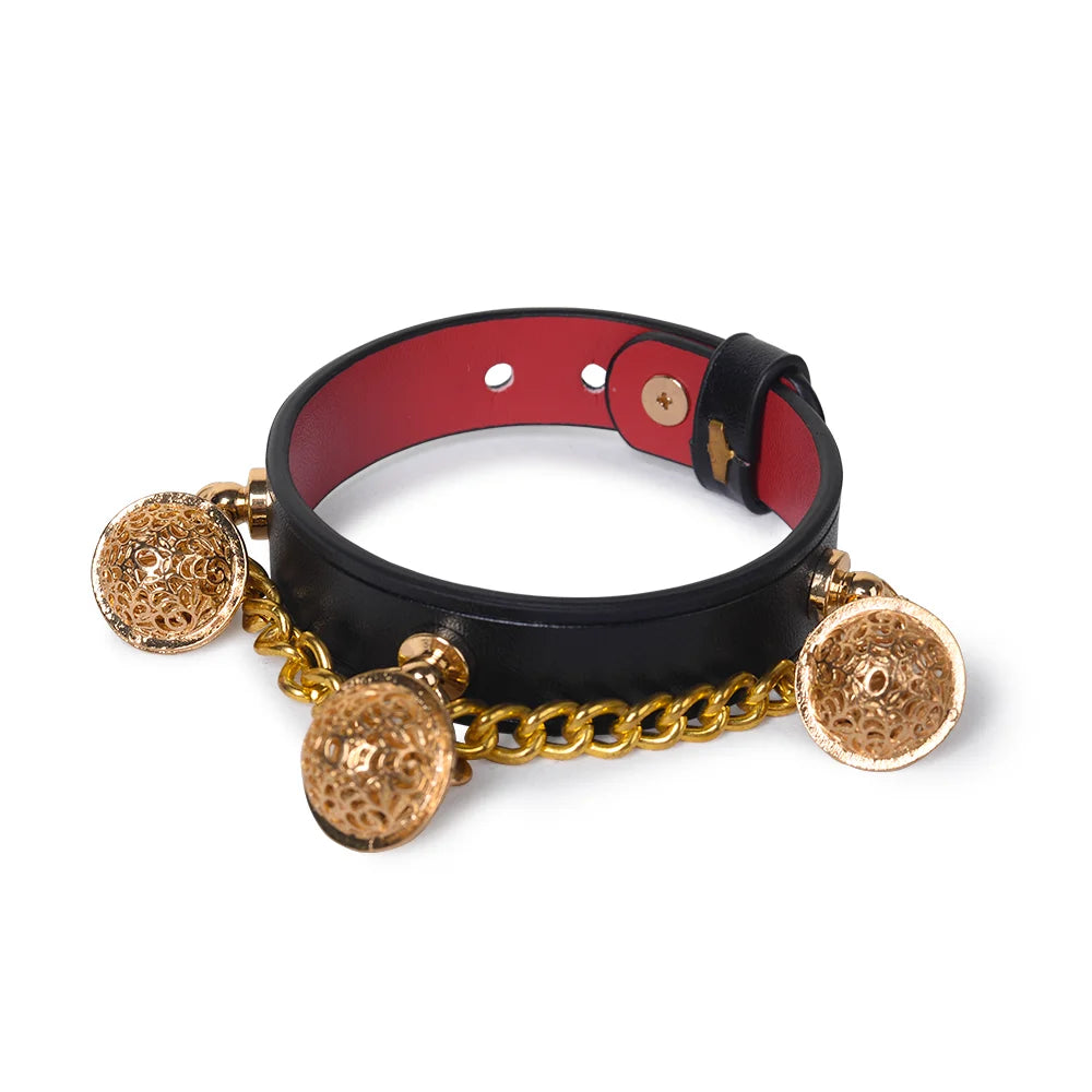 BDSM Ankle and Wrist Cuffs with Bell Decoration