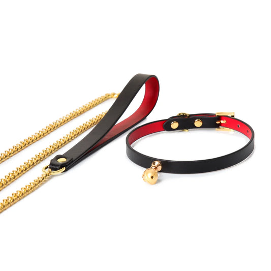 Bicolor Leather BDSM Choker for Unique Play