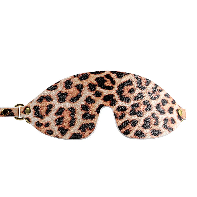 Leopard Print and Pink Leather Bondage Sex Kit