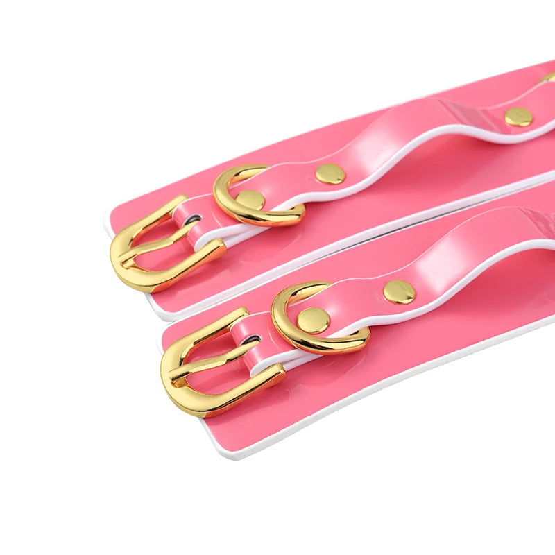 Leopard Print and Pink Leather Bondage Sex Kit