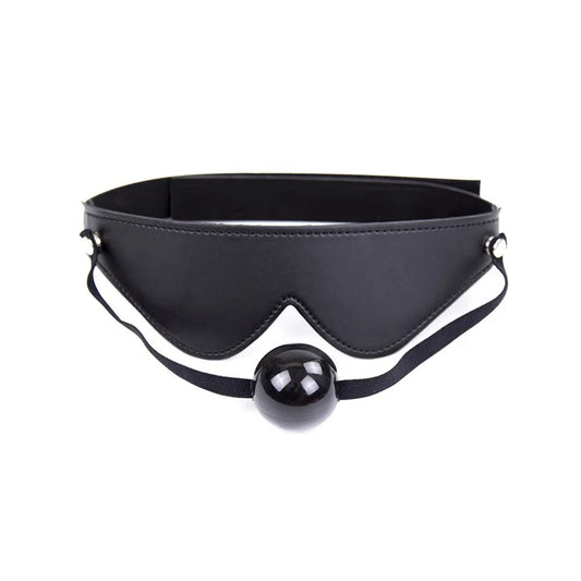 Adjustable BDSM Eye Mask with Built-In Muzzle