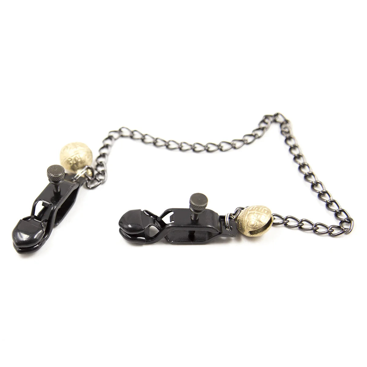 Charming Metal Chain Nipple Clamps with Bells for BDSM Fun