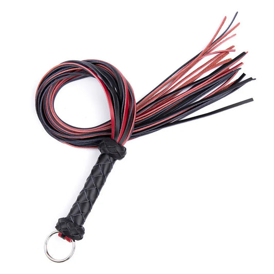 Color Block Long Tassel Leather BDSM Spank Toy Floggers