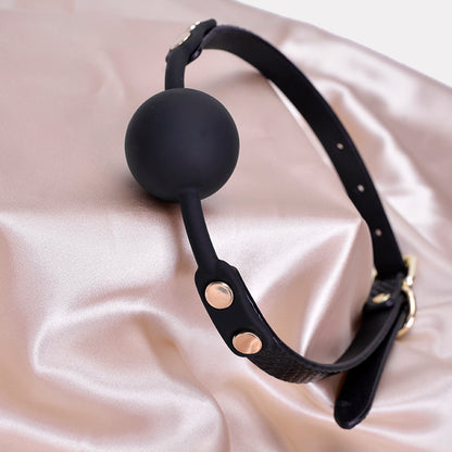 BDSM Ball Gag for Soft Crocodile Leather Comfort