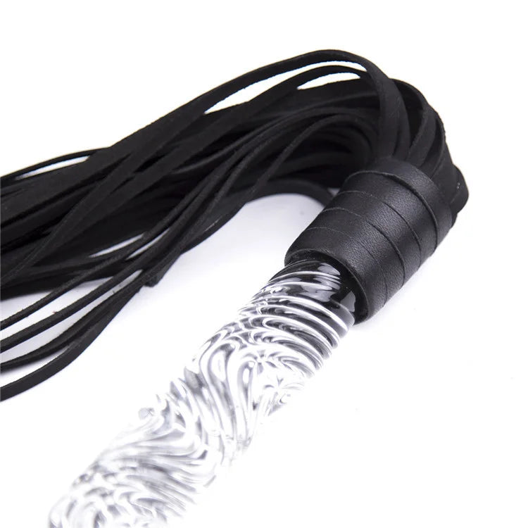 BDSM Floggers with Textured Impact and Crystal Handle