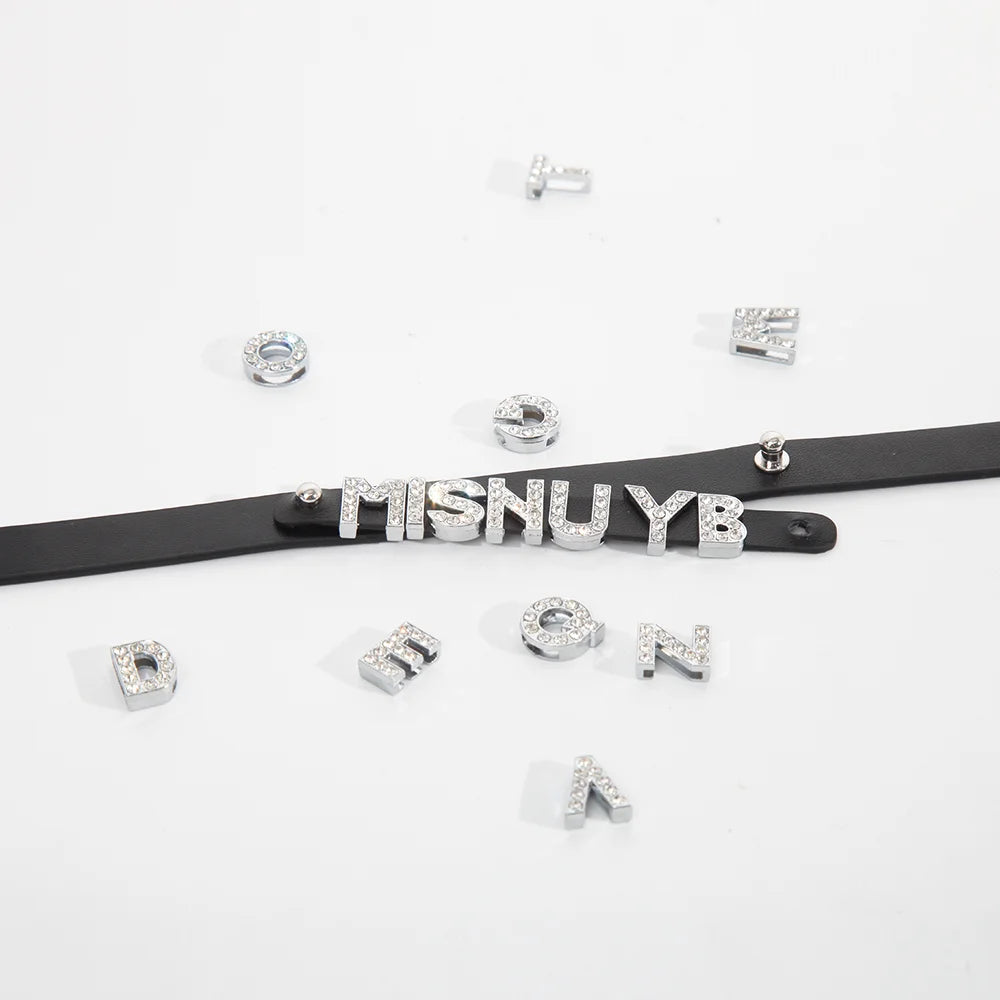 Leather Diamond Letter BDSM Choker