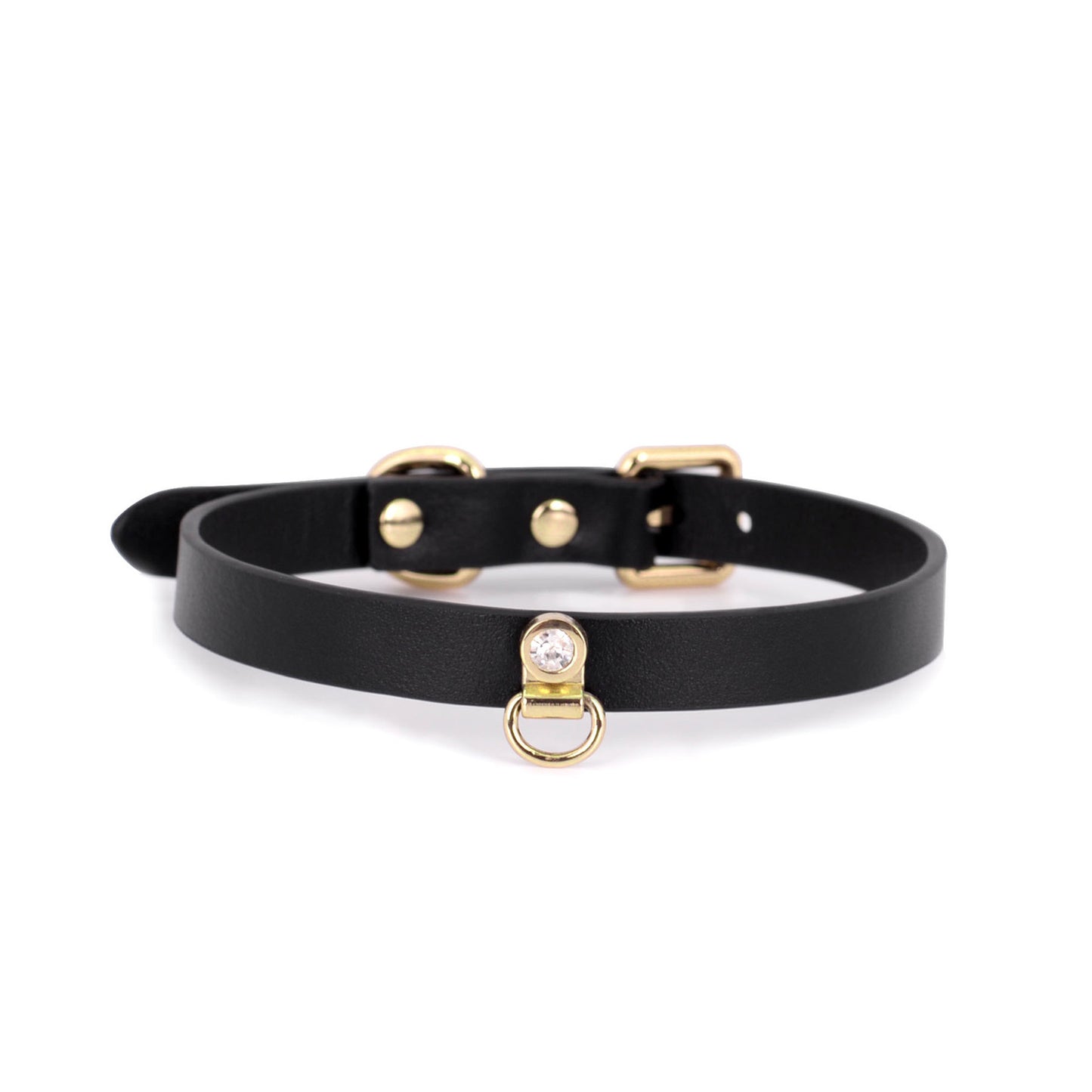 Leather Diamond Minimalist BDSM Choker