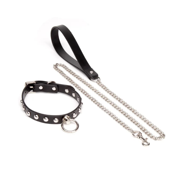 Adjustable Leather Metal BDSM Choker