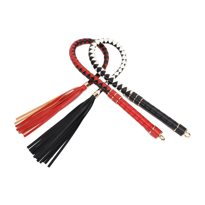 Dual-Sided Braided Leather Tassel BDSM Floggers