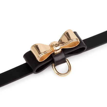 Leather Bowtie BDSM Choker for Elegant Women