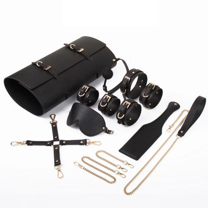 10-Piece Male BDSM Bondage Kit with Bag