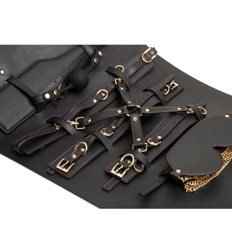 10-Piece Male BDSM Bondage Kit with Bag