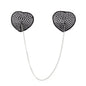 Heart-Shaped Rhinestone Nipple Stickers with Dazzling Metal Chain