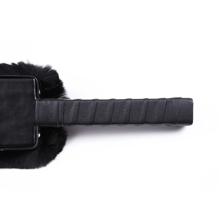 Leather Handle with Plush Gentle Impact Paddle for Soft Touch