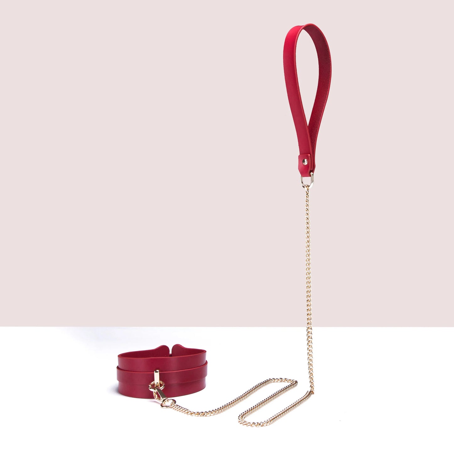 Red Leather BDSM Bondage Kits with Elegant Styling