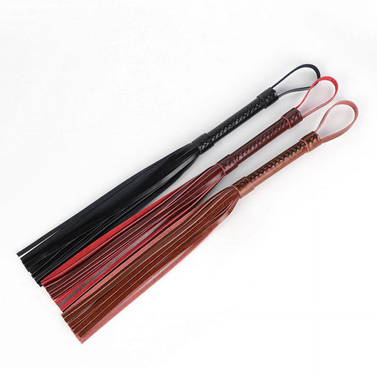 Long Tassel Faux Leather BDSM Spank Toy Handmade Floggers