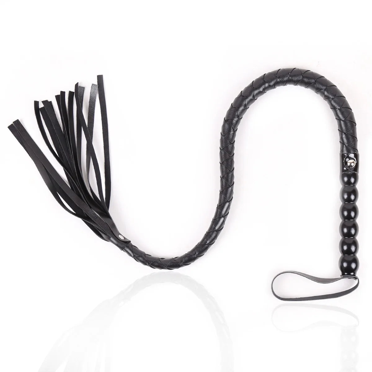 BDSM Multicolor Beaded Handle Woven Long Snake Whip