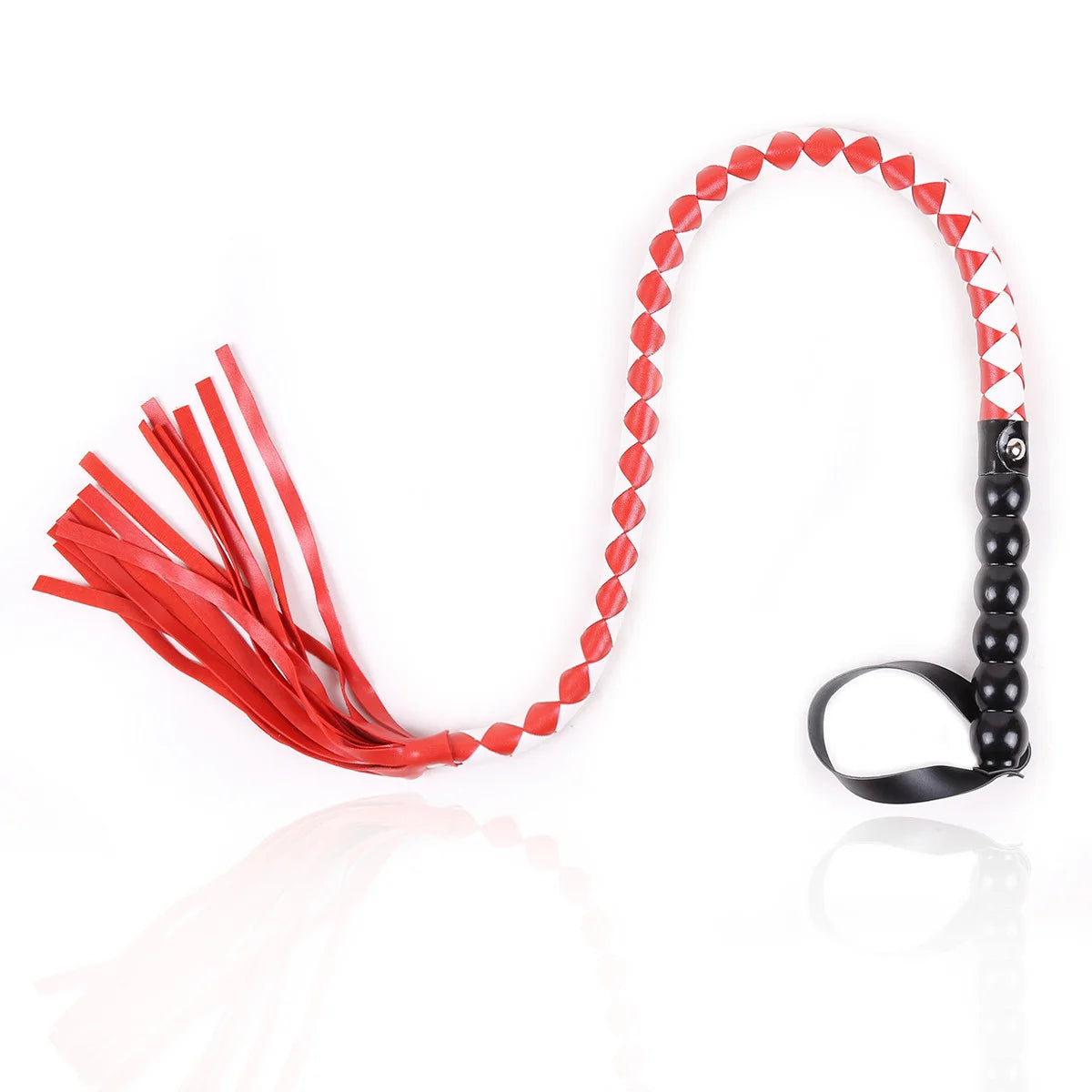 BDSM Multicolor Beaded Handle Woven Long Snake Whip