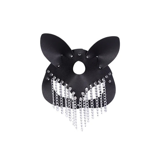 Mysterious Cat Ear Design Leather BDSM Masks