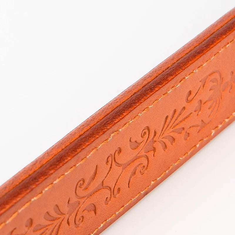 Leather BDSM Slapper Straps with Unique Pattern Handle