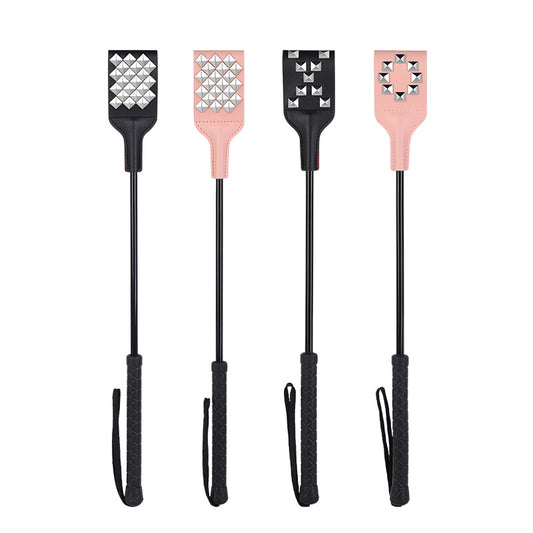 Multicolor Studded Rubber Handle Classic Riding Crop