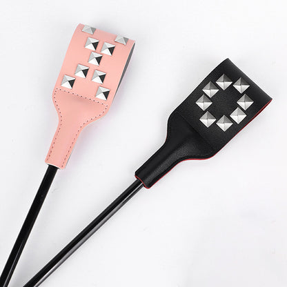 Multicolor Studded Rubber Handle Classic Riding Crop