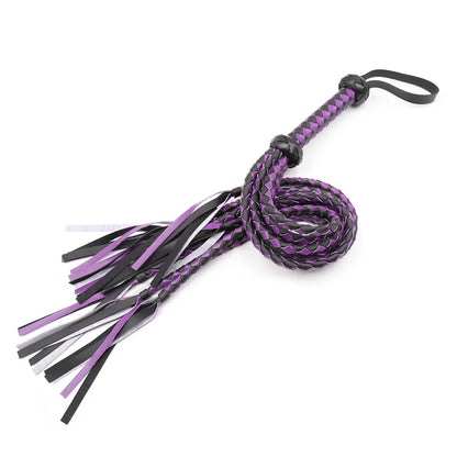 Multiple Braided Leather Tassel BDSM Flogger Spank Toy