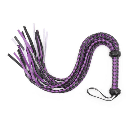 Multiple Braided Leather Tassel BDSM Flogger Spank Toy