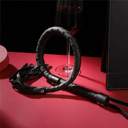 Mysterious Black Woven Long Snake BDSM Spanking Whip