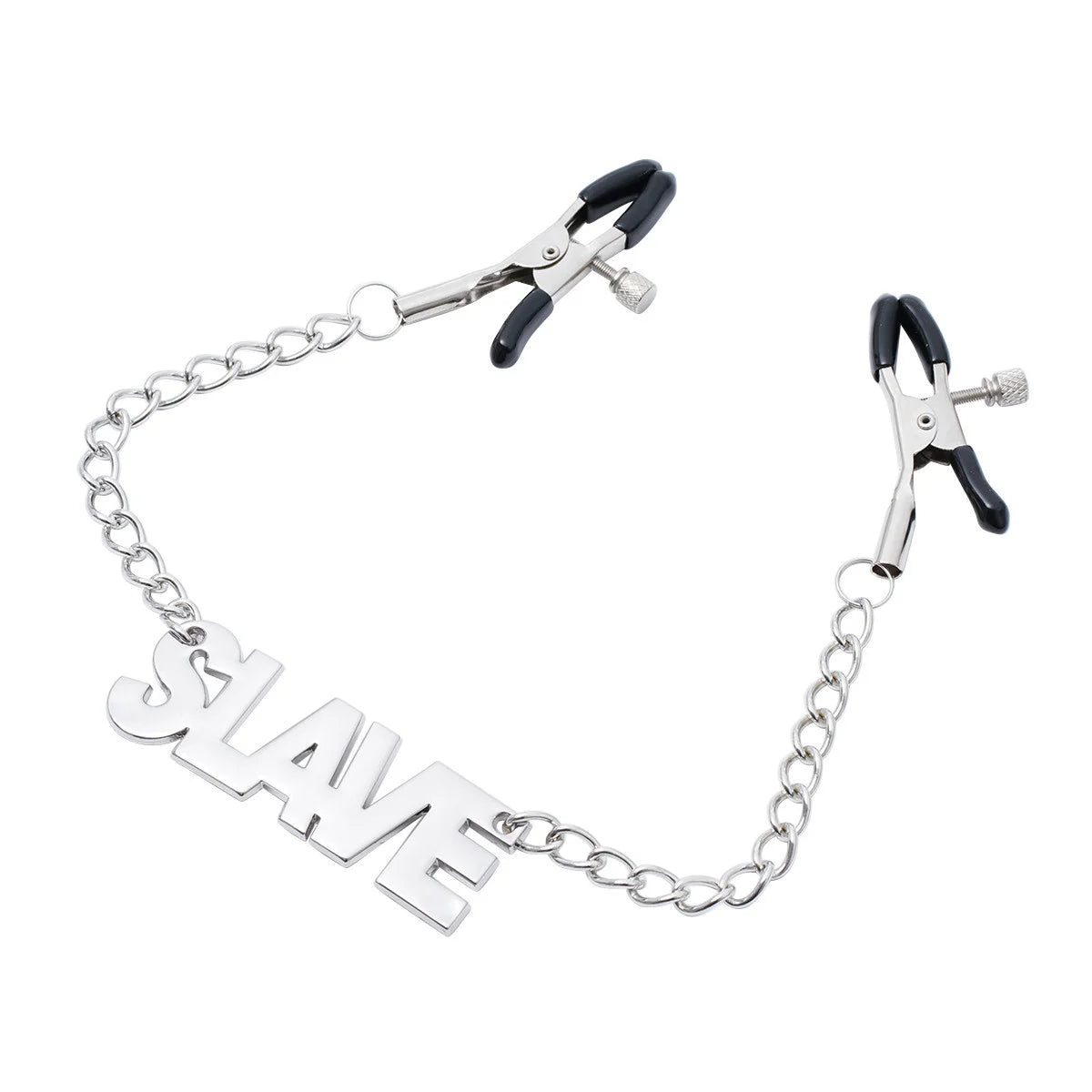 Letter Metal Chain Nipple Clamps BDSM Accessory