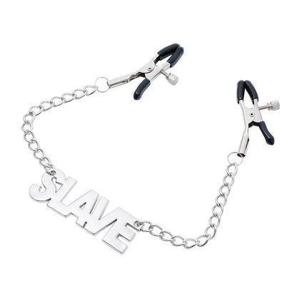 Letter Metal Chain Nipple Clamps BDSM Accessory