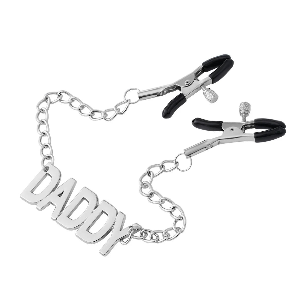 Letter Metal Chain Nipple Clamps BDSM Accessory