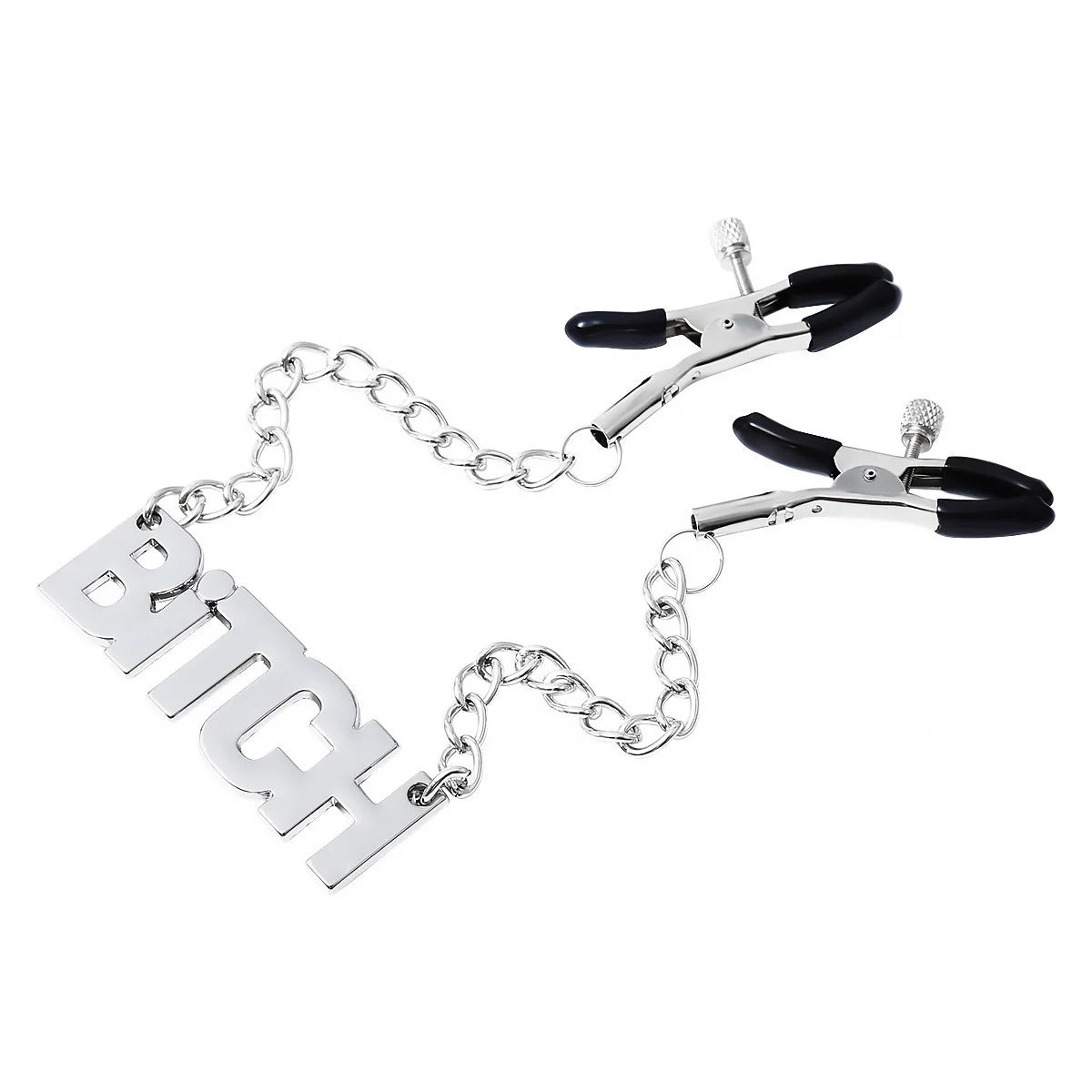 Letter Metal Chain Nipple Clamps BDSM Accessory